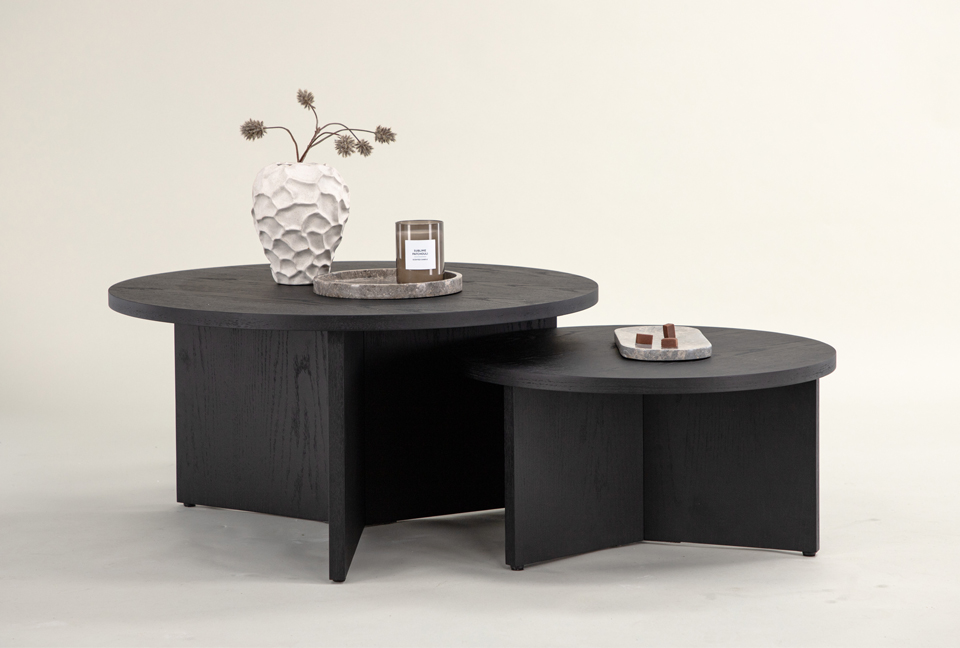 ENSEMBLE TABLES BASSES NOIRES